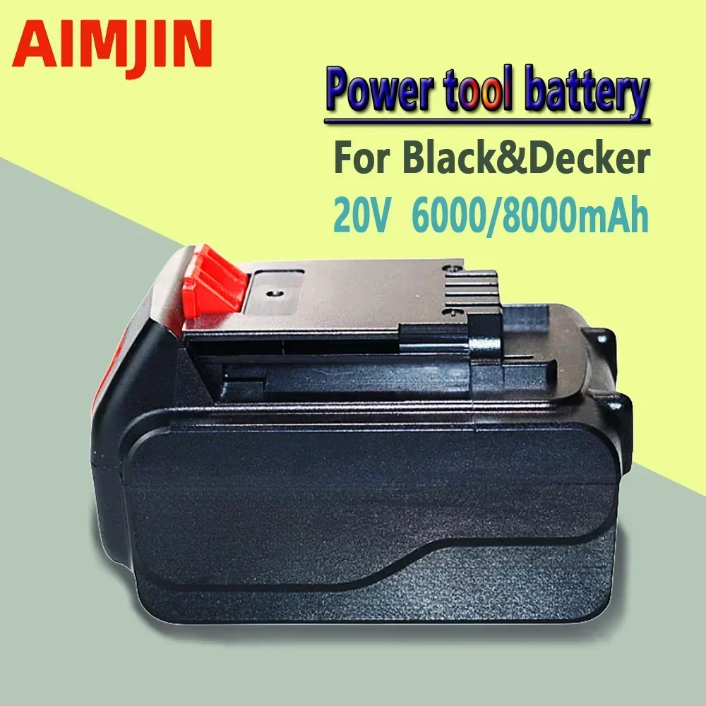 

18V 6.0Ah 8.0Ah BL2018 Replacement for Black & Decker 20V Battery Max Lithium LBXR20 LB20 LBX20 LST220 LB2X4020 Cordless Tools