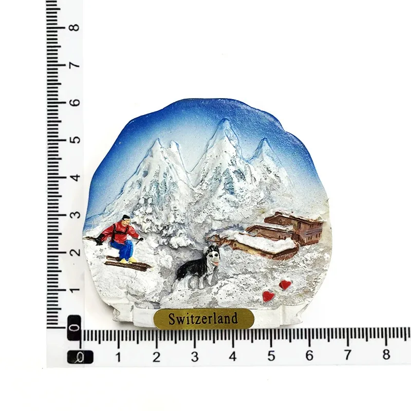 1pc, European - Jungfrau Tourist Commemorative Painted Craftwork Magnet, Refrigerator Poster, Home Decoration,