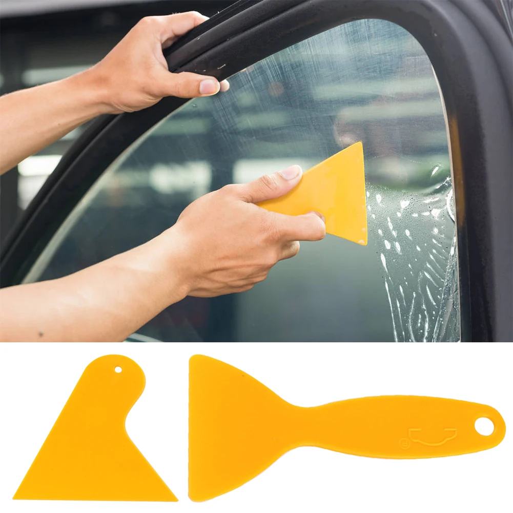 2Pcs/set Car Window Vinyl Film Wrapping Scraper Tool Car Sticker Installation Cleaning Tool Glue Remove Wiper Car Accessories