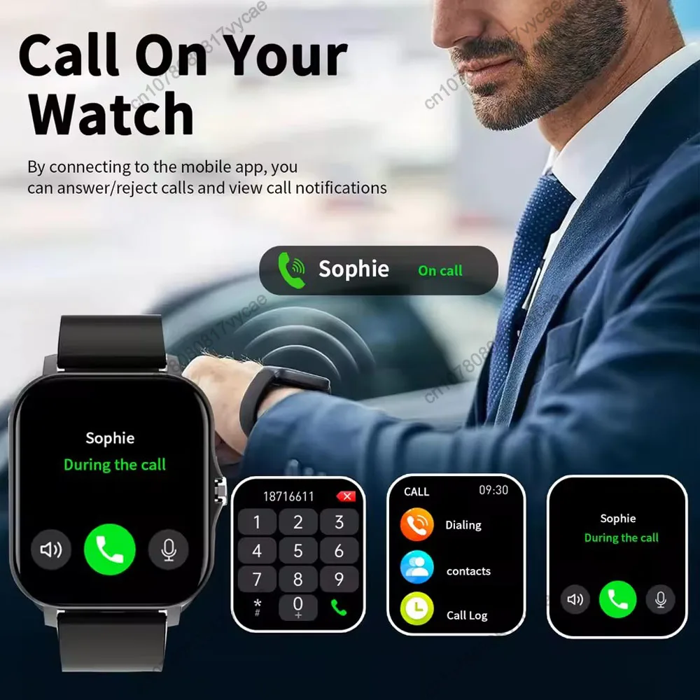Смарт-часы 2025 года, 2,01-дюймовый HD-дисплей, ответ на вызов, уведомление о сообщениях, несколько спортивных режимов, сделай сам, циферблат, прогноз погоды для мужчин и женщин