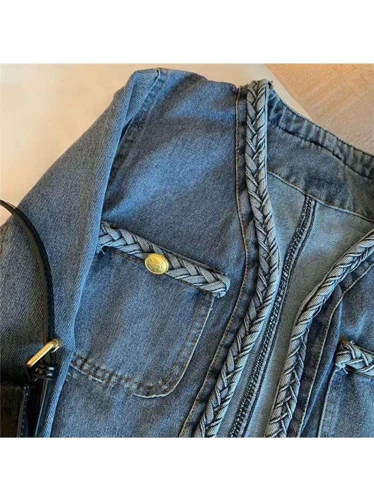 Fashion Denim Jacket for Women Casual Oversized Loose Jean Jackets 2022 New Autumn Ladies Long Sleeve Coat Cardigan Outerwear