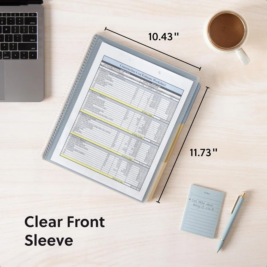 مكتب منظم المشروع يطير 24 جيوب غطاء شفاف مع علامات تبويب مشرقة متنوعة مقاومة للتمزق منظم ملفات بولي Document Org