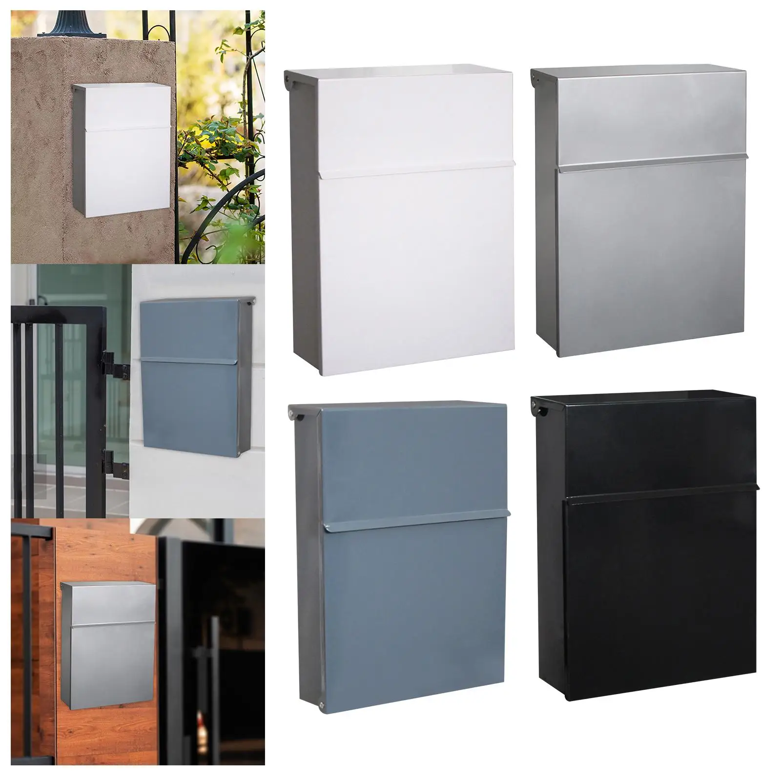Buzón de Correos de Pared con Cerradura de Seguridad, Buzón con Cerradura, Buzón de Estilo Retro, Buzón con Cerradura de Llave, Buzón para Cartas, para Interiores y Exteriores