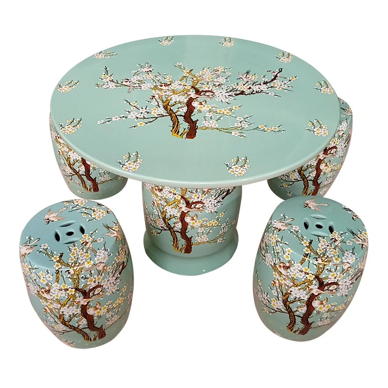 

Ceramic table, Chinese flower and bird outdoor drum stool coffee , casual , dining tea