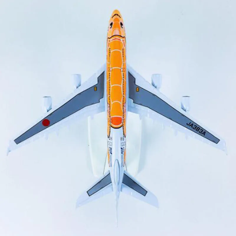 14CM 1/500 Scale A380 380 Japan ANA Airlines Orange Turtle KaLa Plane Aviation Model Alloy Aircraft collectible display souvenir