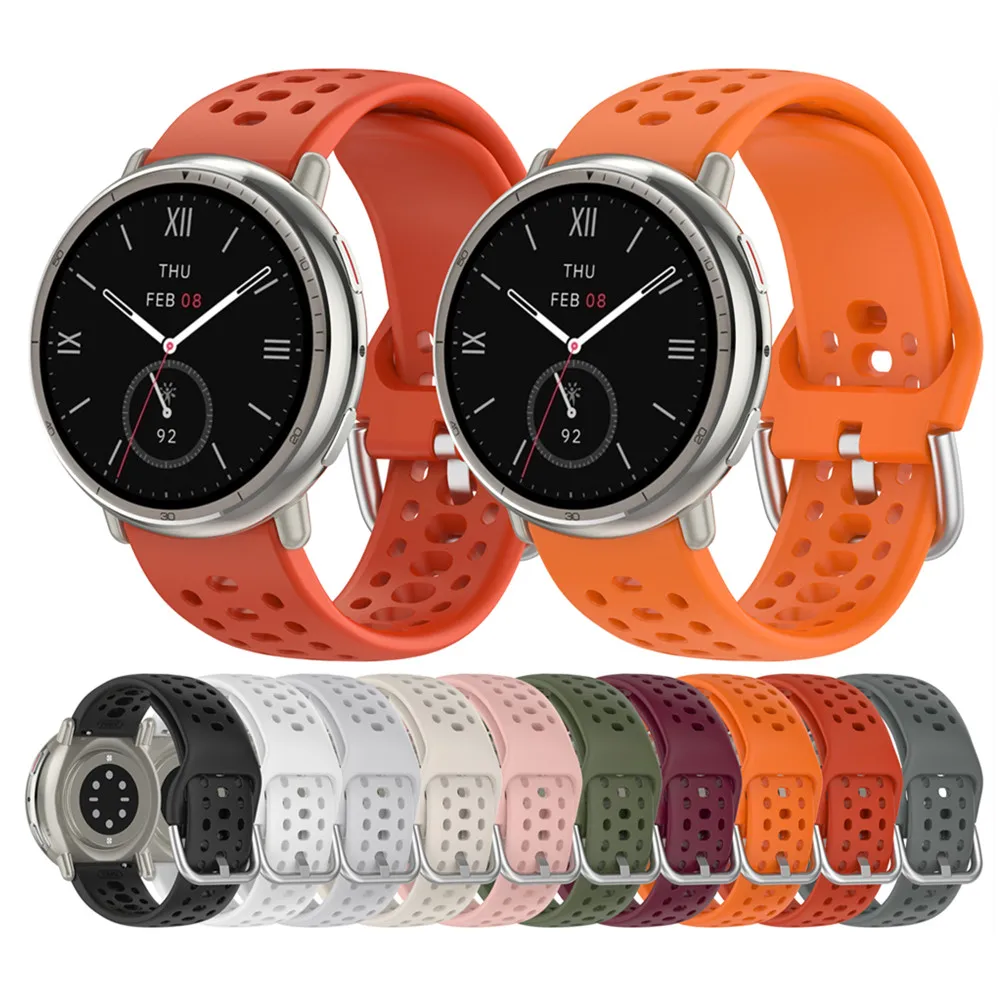 Huami Amazfit Active 2 스포츠 홀 스타일 손목 밴드 용 20mm 실리콘 통기성 구멍 시계 스트랩