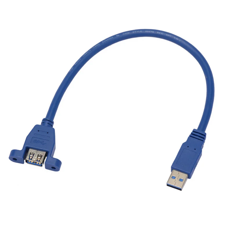 The Best Quality USB Cable 3.0 Extension Male To Female Extension Cable Double Shielded Screw Panel Mounting 0.3M 1M 3M 5M