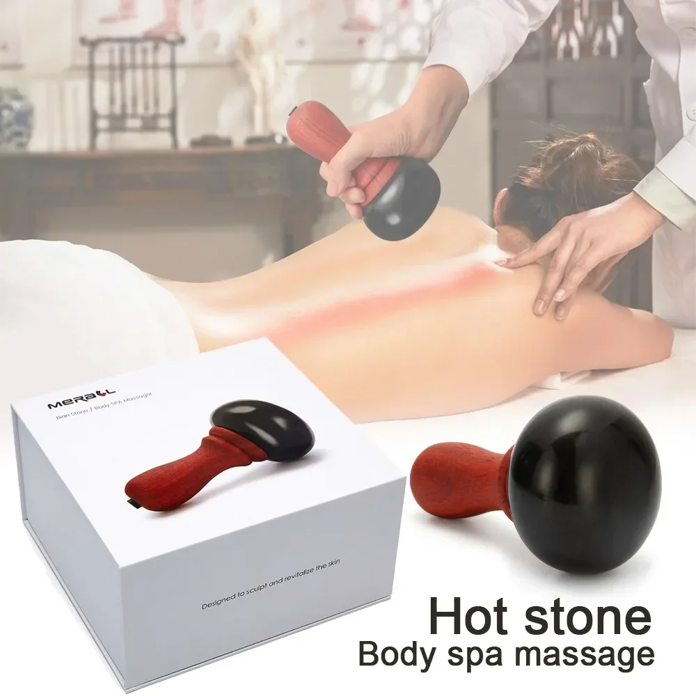 Guasha Scraping Back Heat Massage Tools Electric Hot Stone Gua Sha Massager Back Moxibustion Bian Stone Warm Moxibustion Therapy