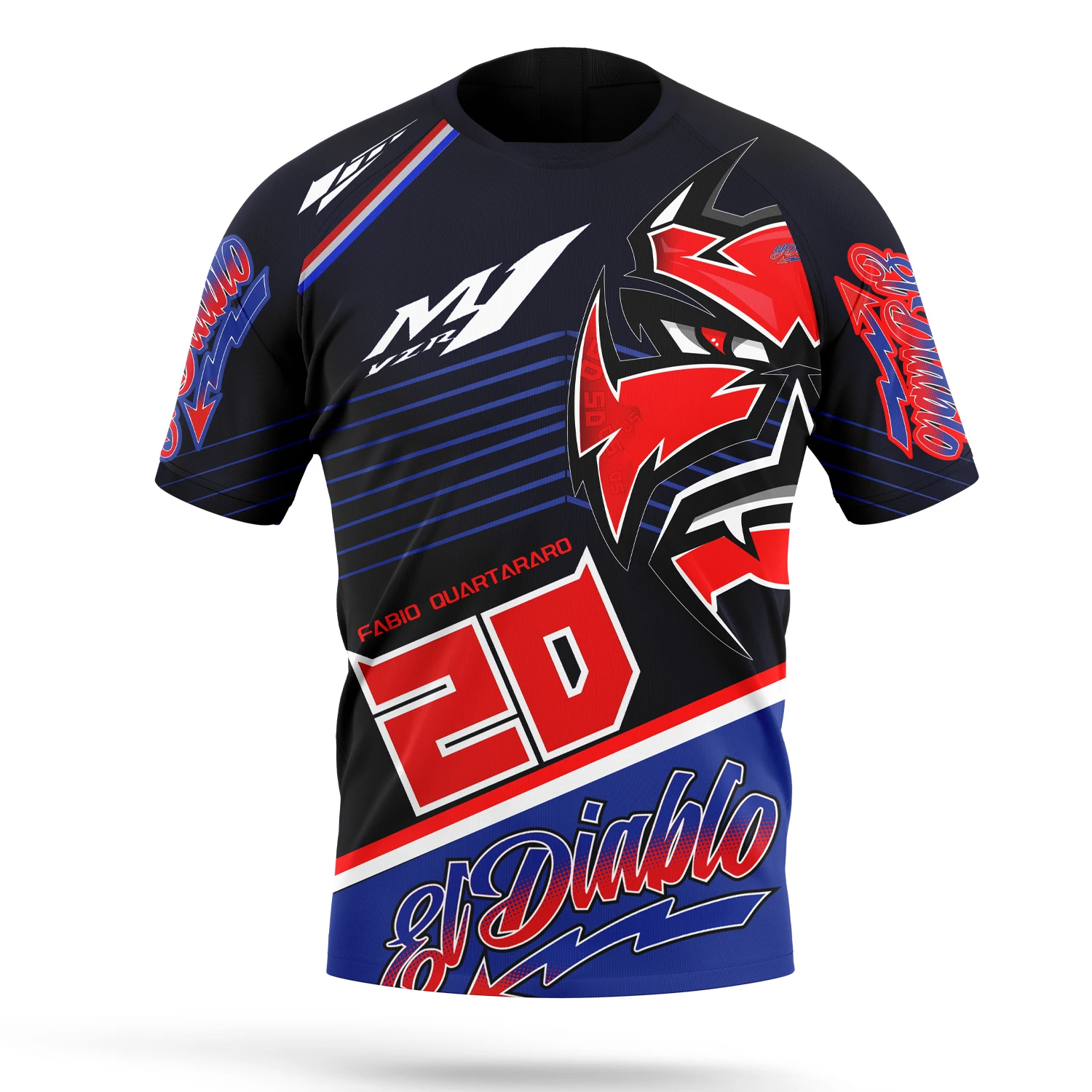 2024 New Motorcycle Race No. 20 Driver Fabio Quartararo Fans Men's Summer Sports and Leisure T-shirt