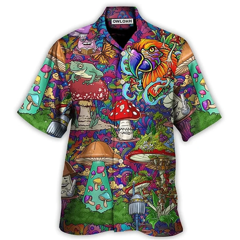 3D Men's Plant Printed Shirts Summer Street Top Comfortable and Breathable Beach Clothing Outdoor Fashion Short Sleeve