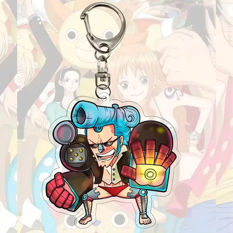 Anime Acrylic Keychain One Piece Monkey D. Luffy Nico Robin Franky Portgas D Ace Boa Hancock Acrylic Pendant Key Ring Gift view 3