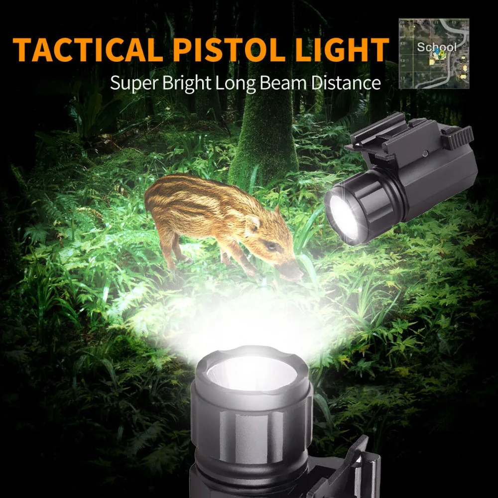 Tactical Flashlight High Power Led Torch Camping Torch Pistol Underslung Flashlight Aluminum M-013 Sight Hunting Flashlight