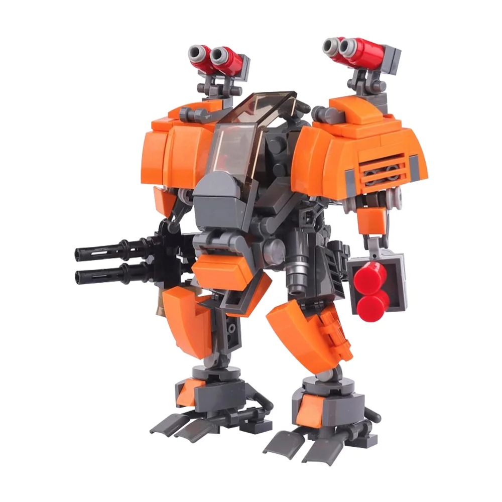 MOC Uplink Mech Revamp Robot Building Blocks Model Orange Armed Mecha Battle Robot Bricks DIY Assembly Toys Kids Birthday Gifts