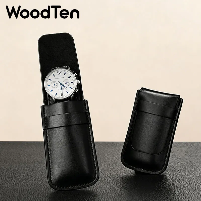 WoodTen Watch Bag Watch travel bag Organizer Watch Accessories Anti-Dust Gift Bag Portable Leather Watch Protection Bags