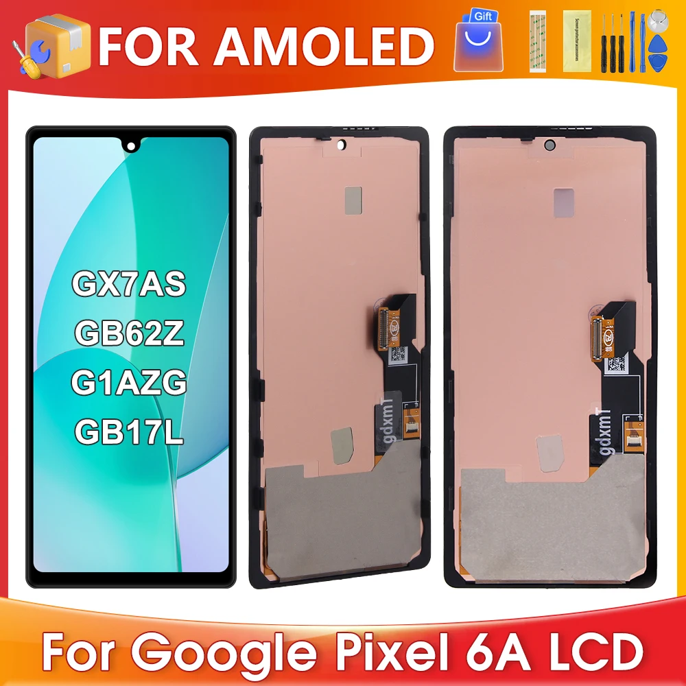 For Google Pixel 6A For AMOLED Google Pixel6A GX7AS GB62Z G1AZG LCD Display Touch Screen Digitizer Assembly Replacement