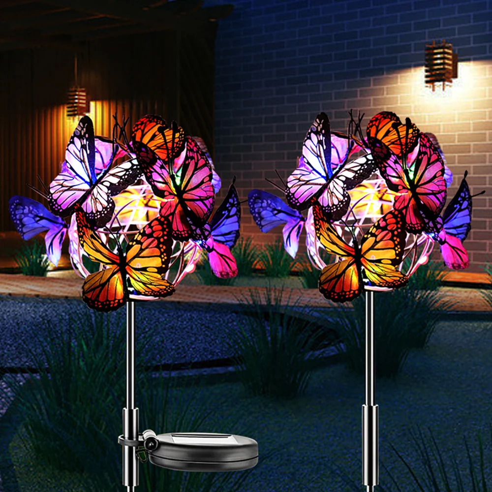 

Solar Butterfly Ball Light Outside Decoration Yard Garden Waterproof Wedding Landscape Lawn Lamps for Country House Backyard