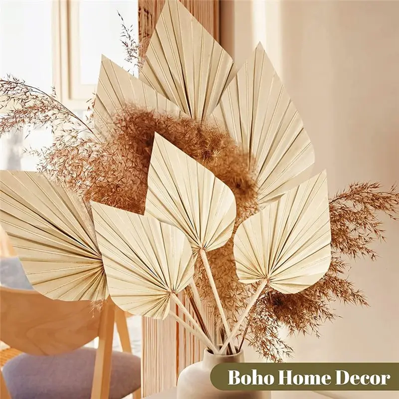 SDFC-20Pcs Boho Dried Palm Spears Leaves Dried Palm Leaves With Stem Dried Leaf Decor Vase - Detail 1