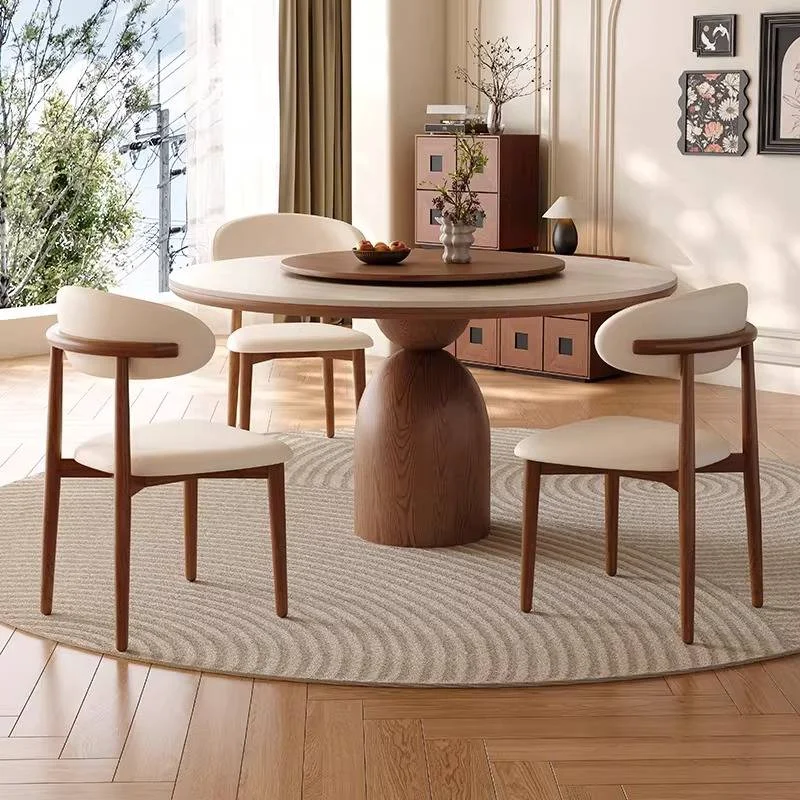 Rotating Minimalist Dining Table Base Japanese Conference Dinette Restaurant Tables Console Wood Mobili Per La Casa Furniture
