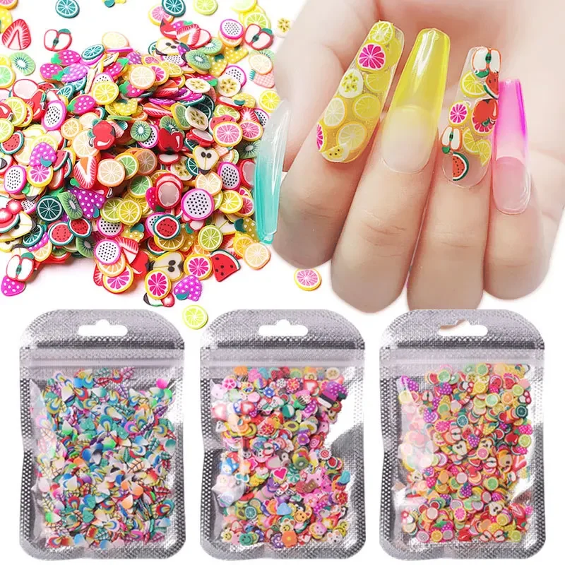 1000pcs 3D Colorful Fruit Slices for Slime Polymer Clay Sequins Nail DIY Decoration Design Charms Patch 5mm Nail Art Accessories