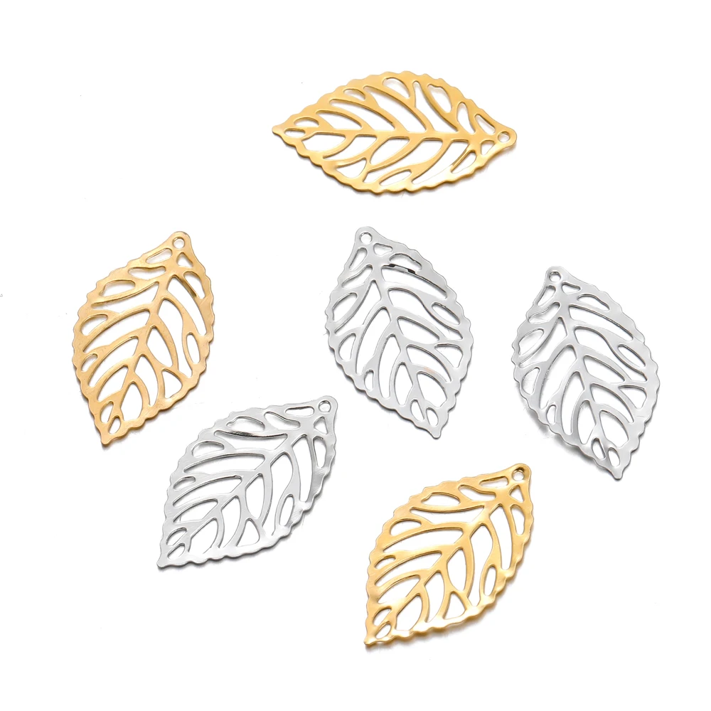 

50pcs/Lot Tree Leaves Charms Pendants Earrings Necklace Bracelet Anklet Accessories for DIY Jewelry Making Findings Wholesale