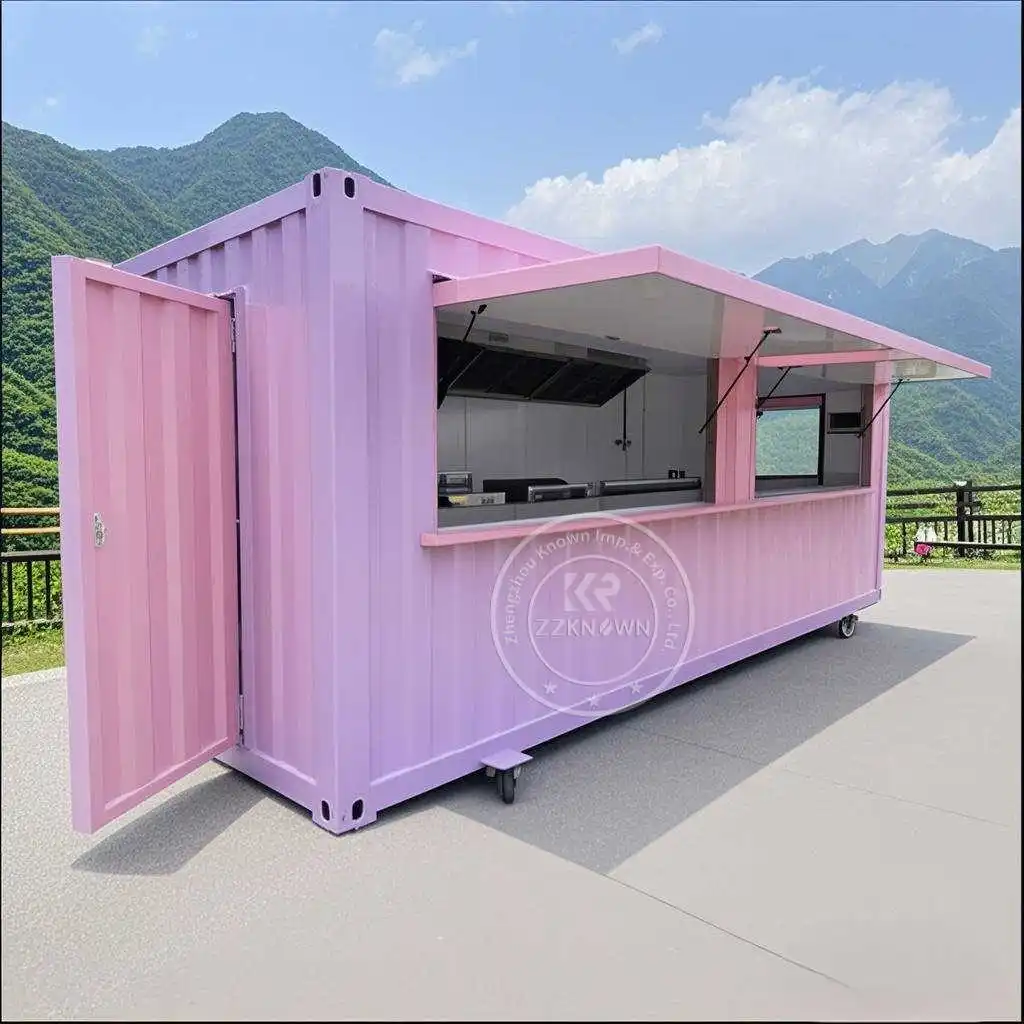 Conteneur personnalisable de 20 pieds, norme européenne 2025, Bar, Restaurant, café, quiosque alimentaire, conteneur de Bar avec cuisine
