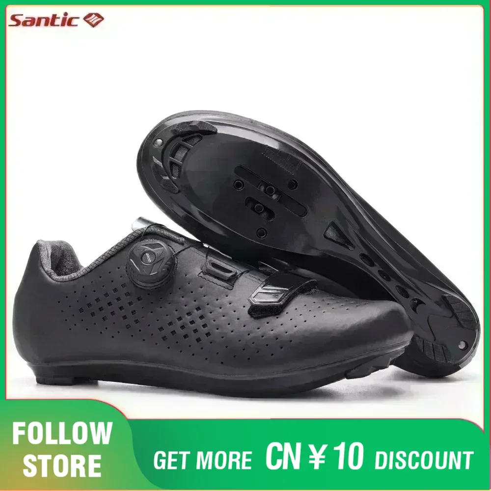 Santic Cycling Road Lock Shoes for Men Outdoor Sports Mountain Bike Sneakers Spin Button Comfortable Breathable Us Size