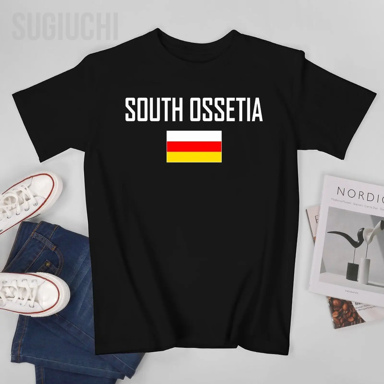 Men Tshirt SOUTH OSSETIA Flag And Font Tees T-Shirt O-neck T Shirts Women Boys 100% Cotton Clothing More Color