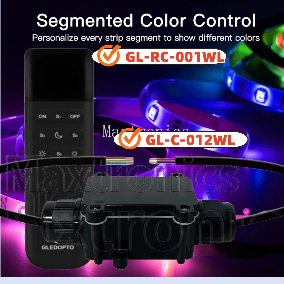 ESP32 GLEDOPTO WiFi WS2811 WS2812 SK6812 WS2813 WS2815 LED Strip GL-C-012WL/RC-001WL IP65 Dynamic Lights DC5-24V WLED Controller