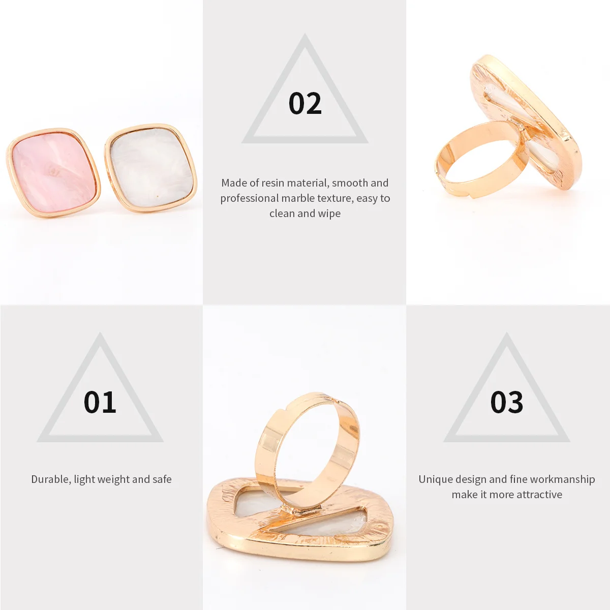 

2Pcs Mixing Palettes Nail Art Ring Design Shell Pattern Finger Plate Portable Color Blending Palette for Holiday Party Events