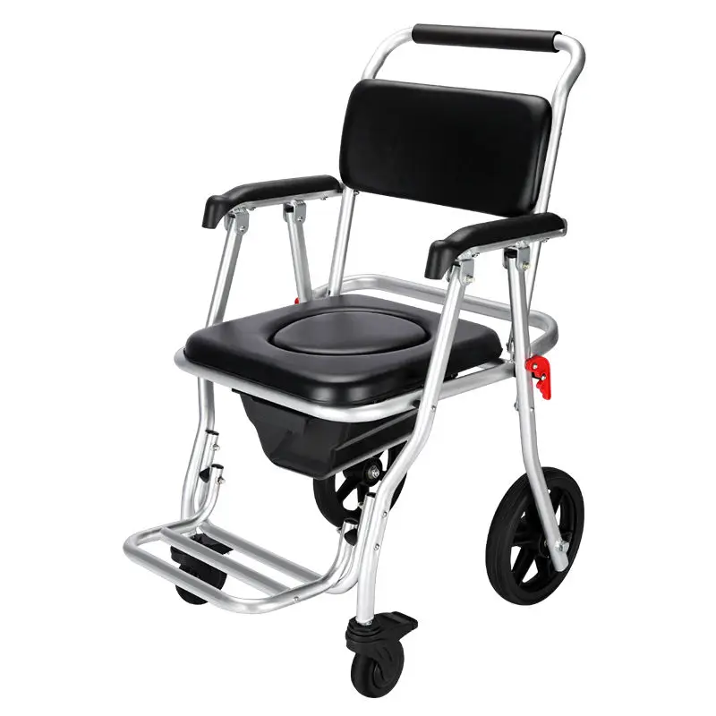 Elderly toilet chair household handcart, multi-functional elderly disabled, portable, foldable shower