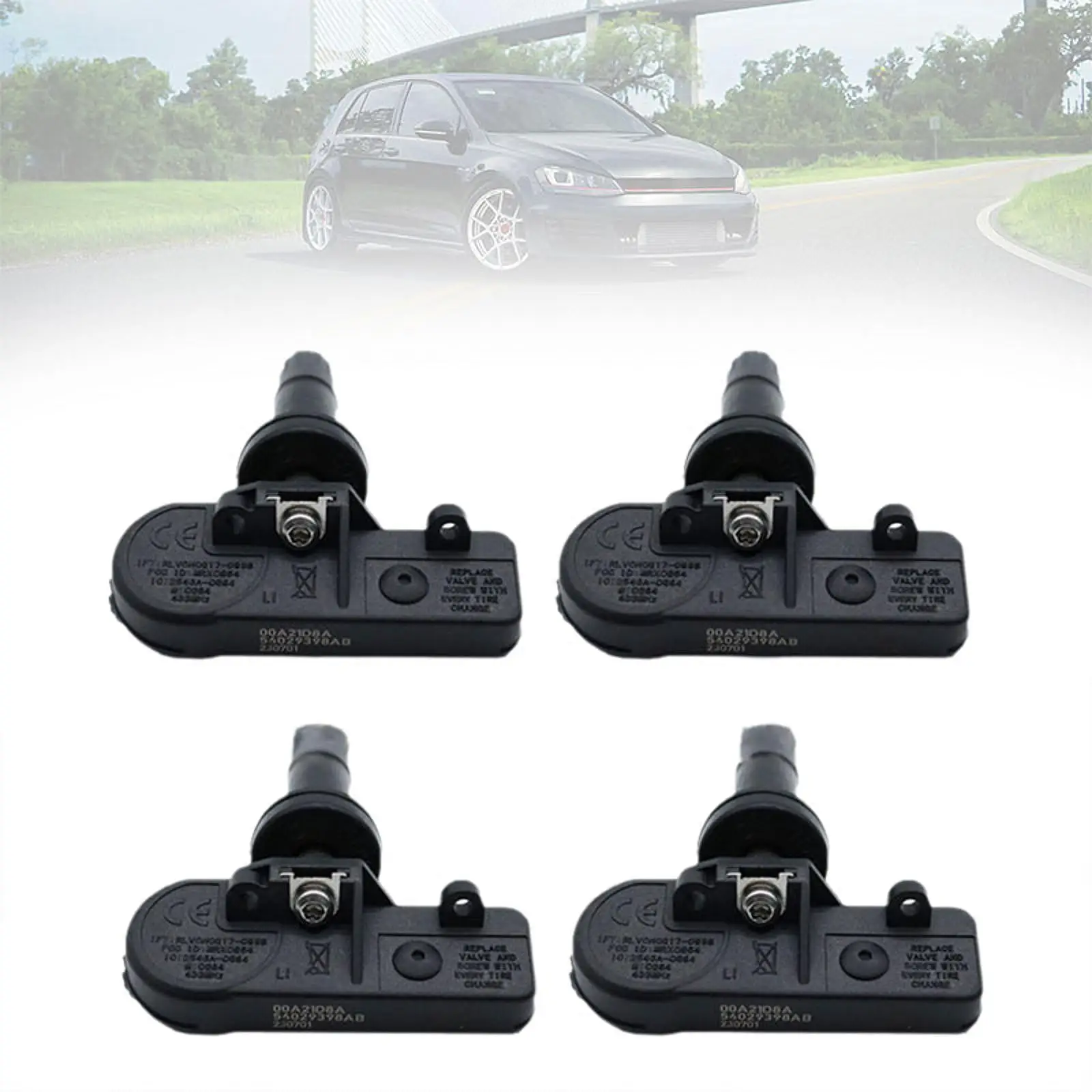 4 قطعة أجهزة استشعار ضغط الإطارات 56029398AA المهنية العملي المحمولة سهلة الاستخدام استبدال الملحقات ل دودج تشالينجر #1