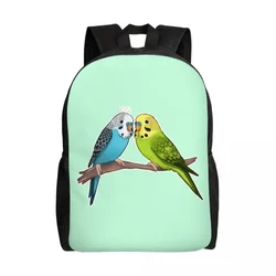 Stampa 3D Cute Budgie Birds zaini per ragazzi ragazze pappagallo Bird School College borse da viaggio donna uomo Bookbag adatto a Laptop da 15 pollici