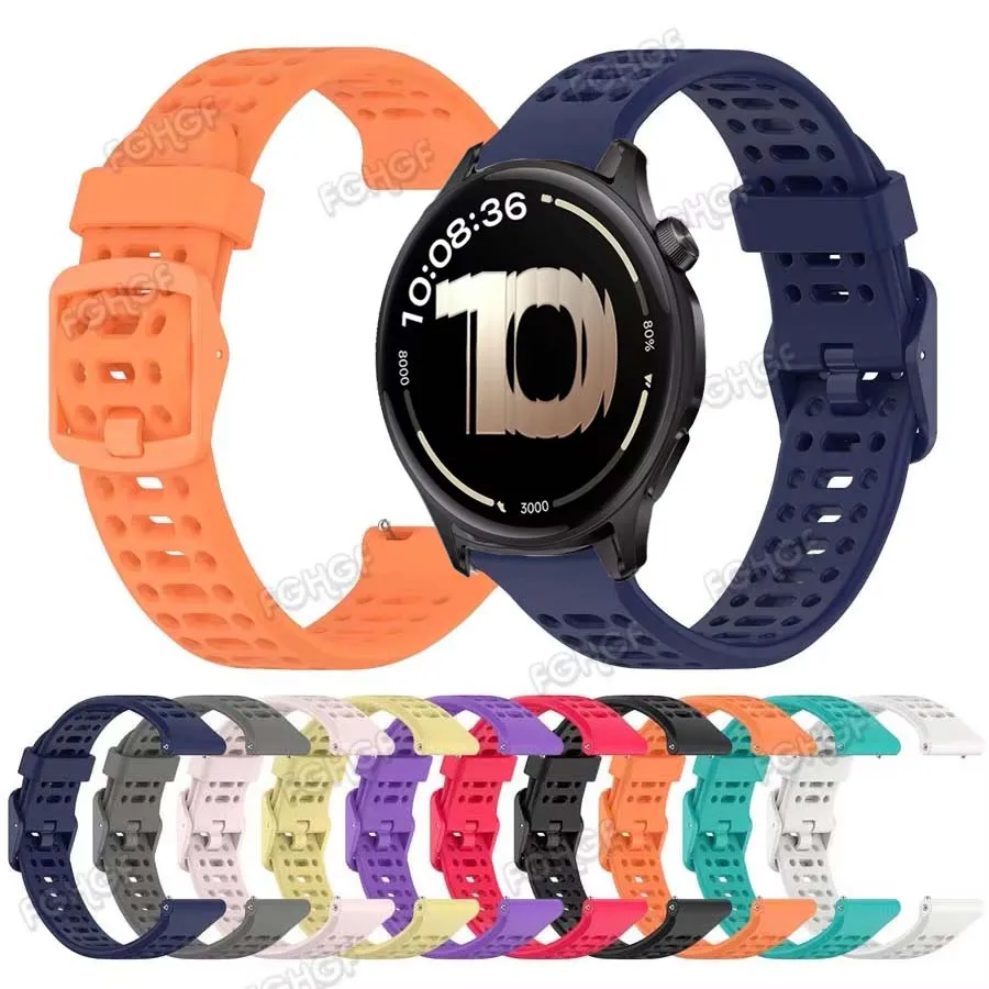 22MM Breathable Silicone Strap For OnePlus Watch Lite 3 2 2R OPPO Watch 4 Pro X2 Bracelet For Realme Watch 3 2 S Pro Watchband