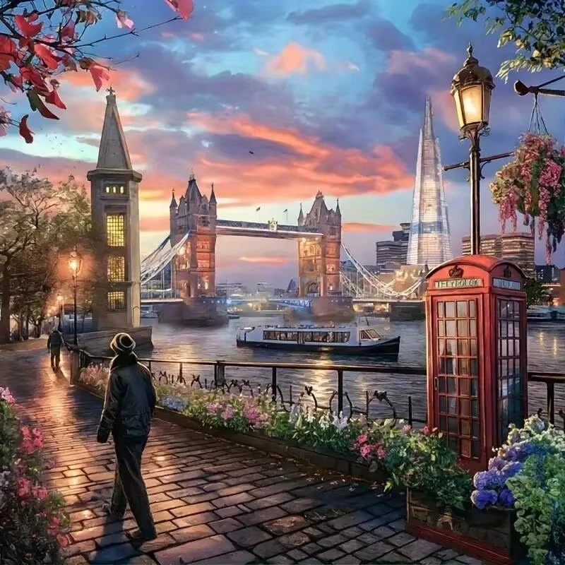 

Street View Scenery 500PCS/1024 PCS Jigsaw Puzzles Challenging Family Activity Game for Gameroom Bedroom Home Decor Gift