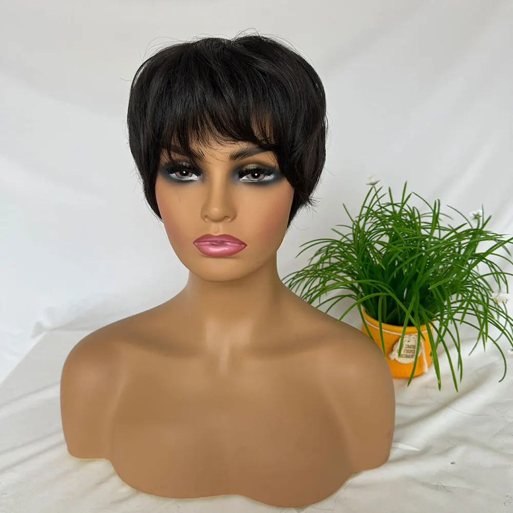 

Pixie Cut Wig Silk Base 5x5 Human Hair Full Lace Short Human Hair Wigs for Black Women Short Wigs Human Hair Natural Wavy