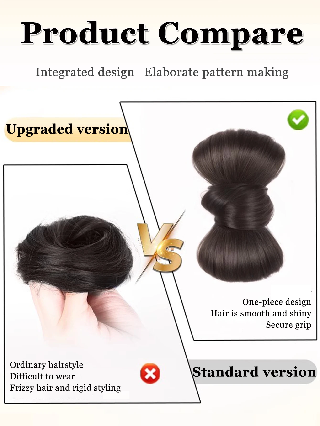 Synthetic Clamp Type Bowknot Hair Bun With Claw Clip Elegant And Natural Shuttlecock Head Ponytail Hair Extensions For Women image 4