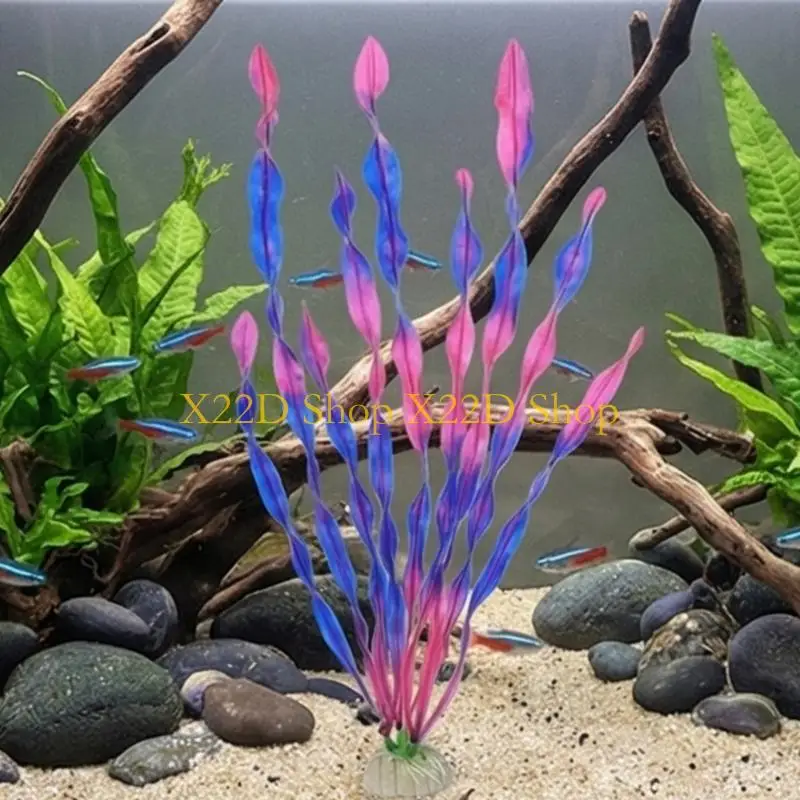 X22D Artificial Spirals Water Plant Aquarium Landscape Water Grass 10PCS with Natural Look Fishtanks Ornament Safety for Fish
