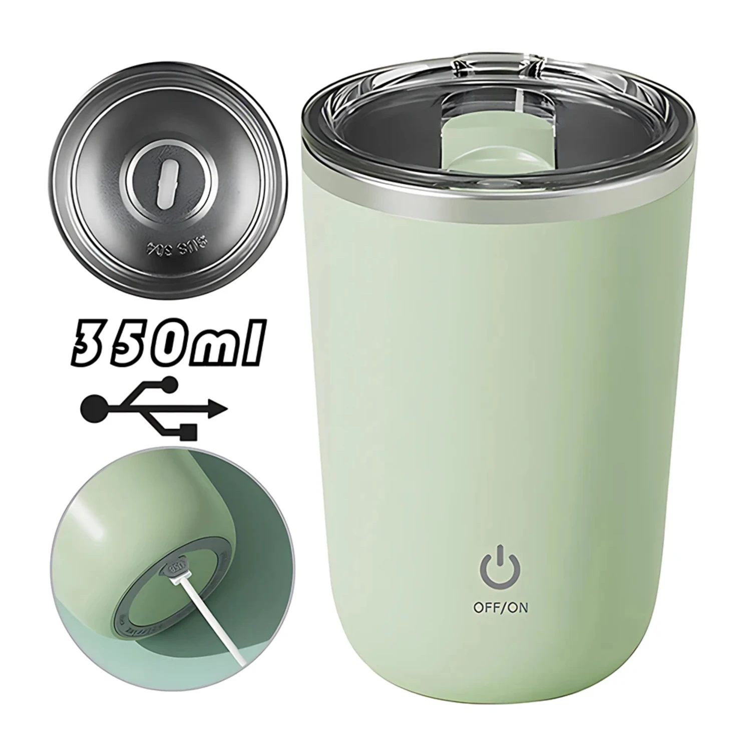 

Automatic Self Stirring Mug WIth USB Lazy Portable Fresh Coffee Cup Stainless Steel Coffee Milk Mixing Cup