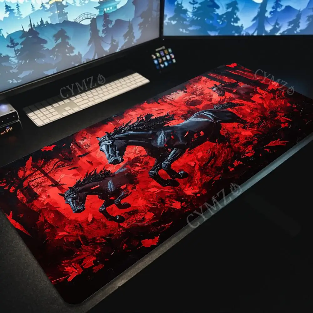 Shocking dark horse large Mouse Pad Desk Mat with Stitched Edge Non-Slip desk pad pc accessories gaming mats Office carpet