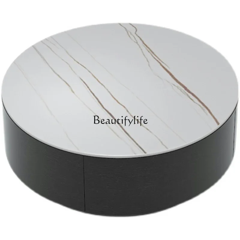

ls 04Italian minimalist style rock slab coffee table small apartment modern simple round home