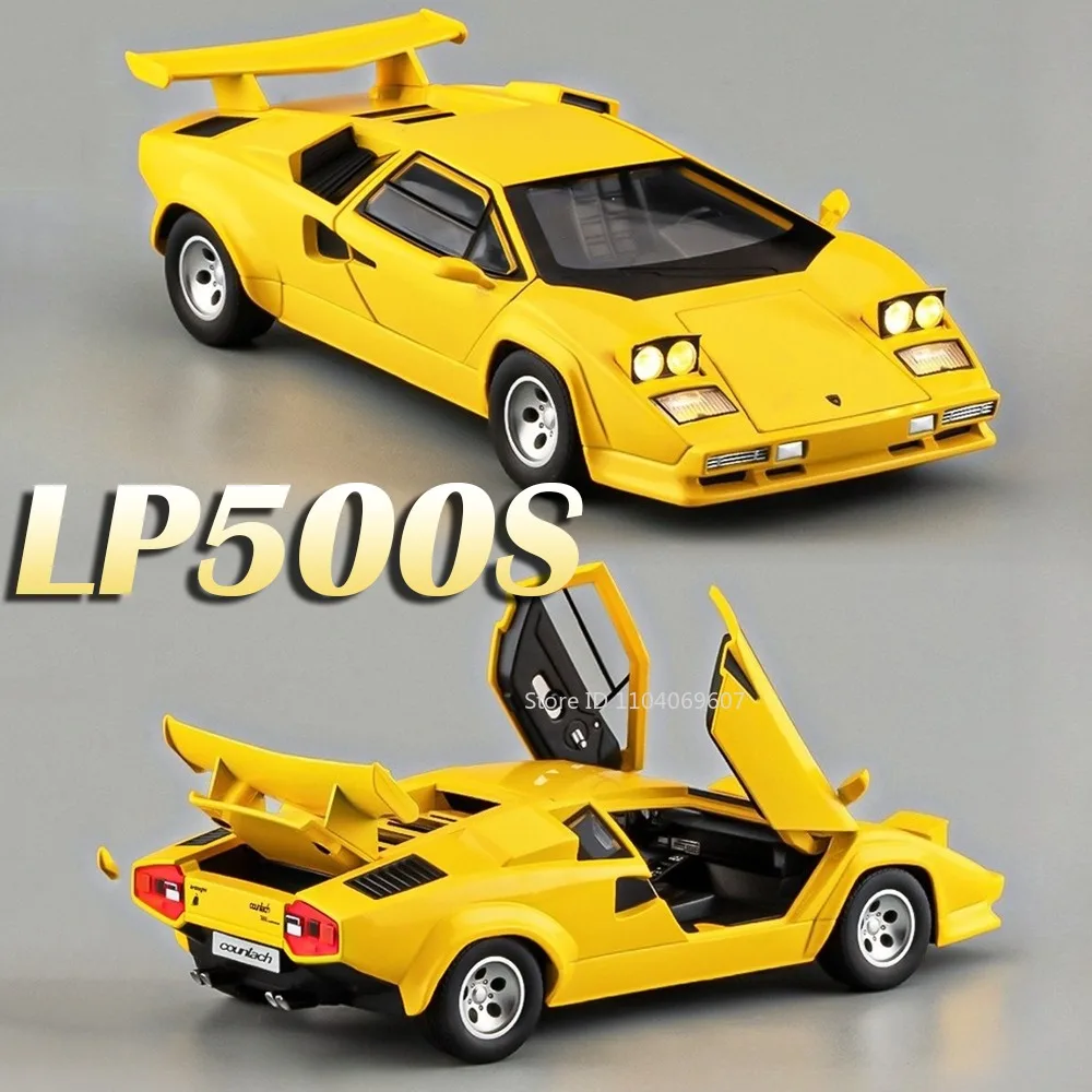 

1:24 Countach LP500S REVUELTO Модель игрушки Суперкар из сплава, литой под давлением звук, свет, откатные двери, открытый мини-спортивный автомобиль для детей, подарки