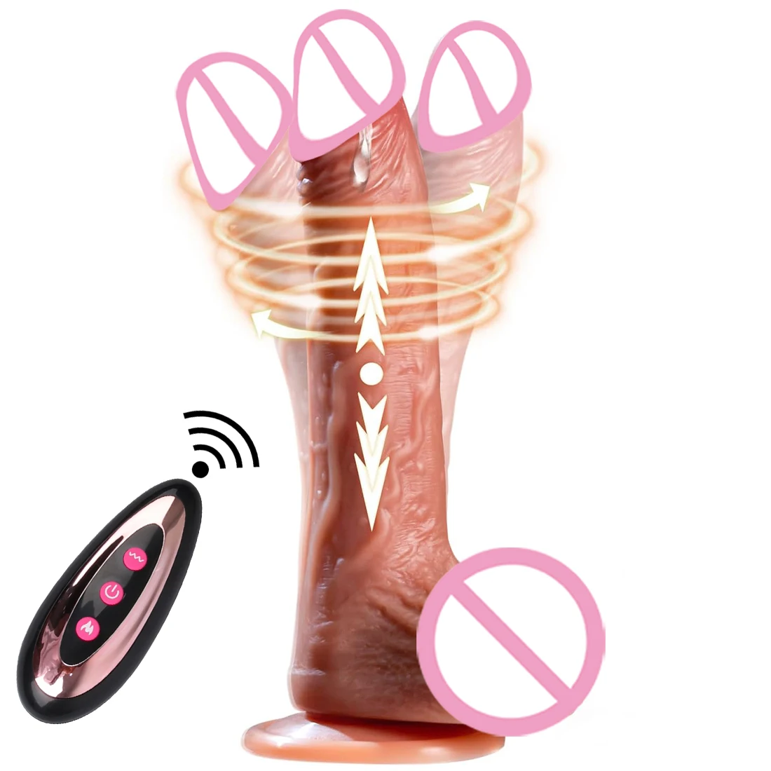 Thrusting Realistic Dildo Vibrator for Women Huge Remote Control Penis Female Masturbator Sex Toys Heating Telescopic Vibrator