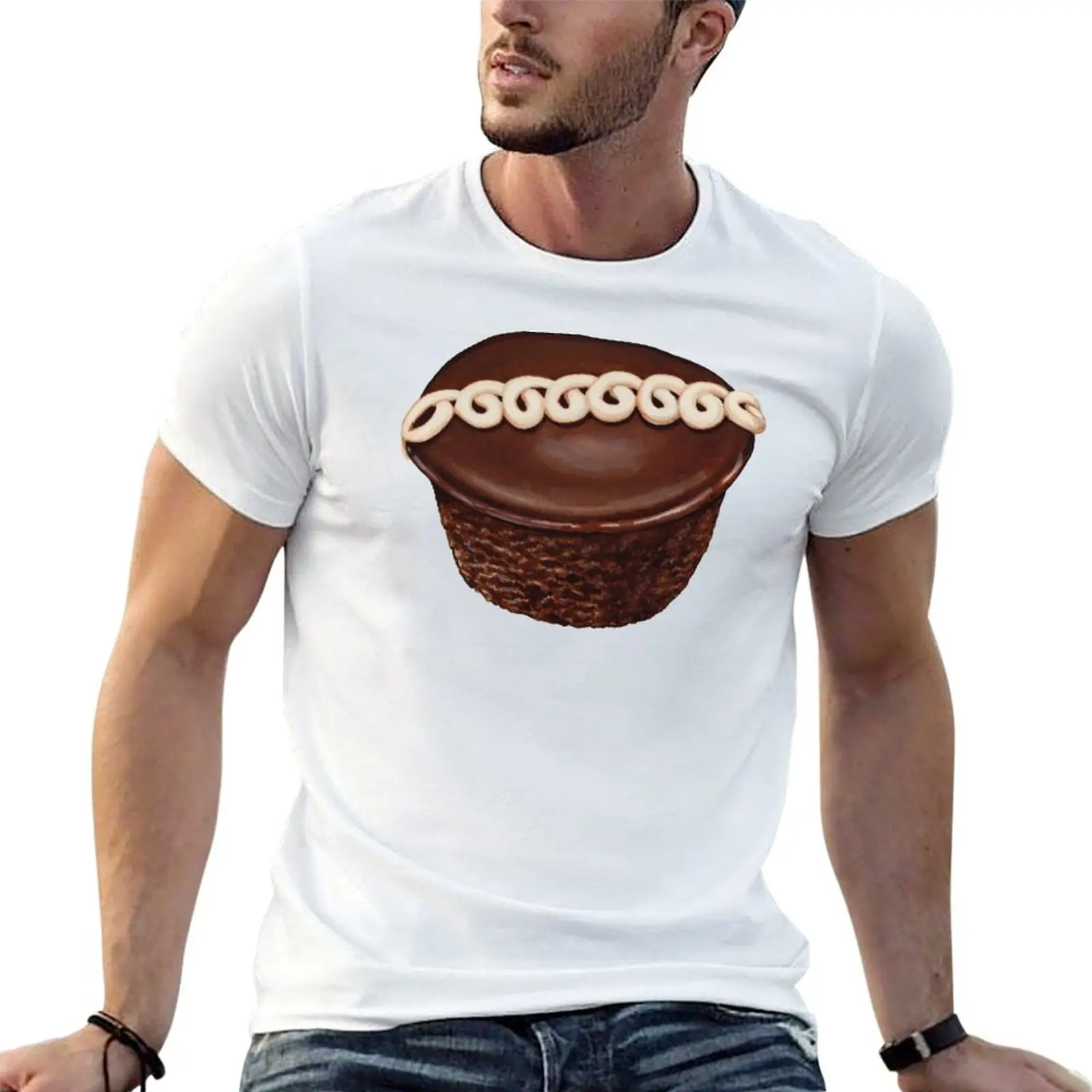 Chocolate Swirl Cupcake Pattern T-Shirt All Weather Casual Short Sleeve
