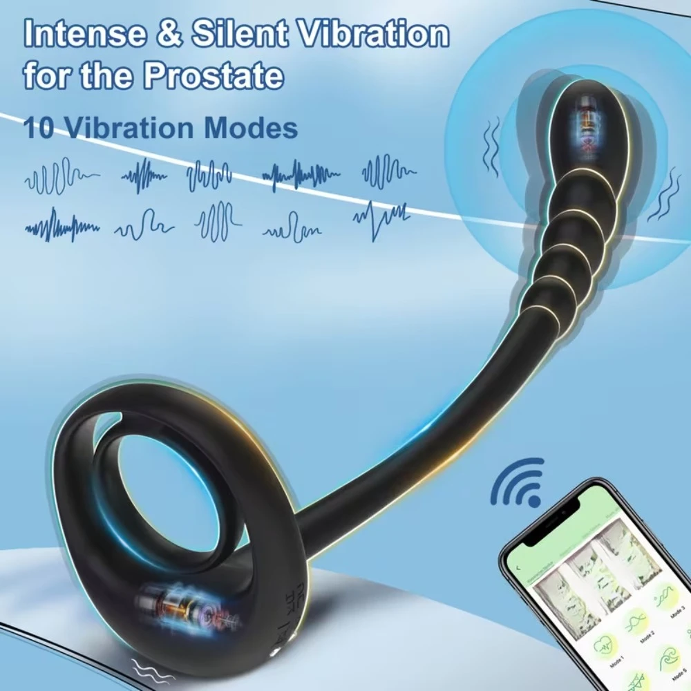 APP Remote Control Cockring Ring Vibrator for Men Testicle Massage Prostate Stimulate Anal Butt Plug Masturbator Adult Sex Toy view 2
