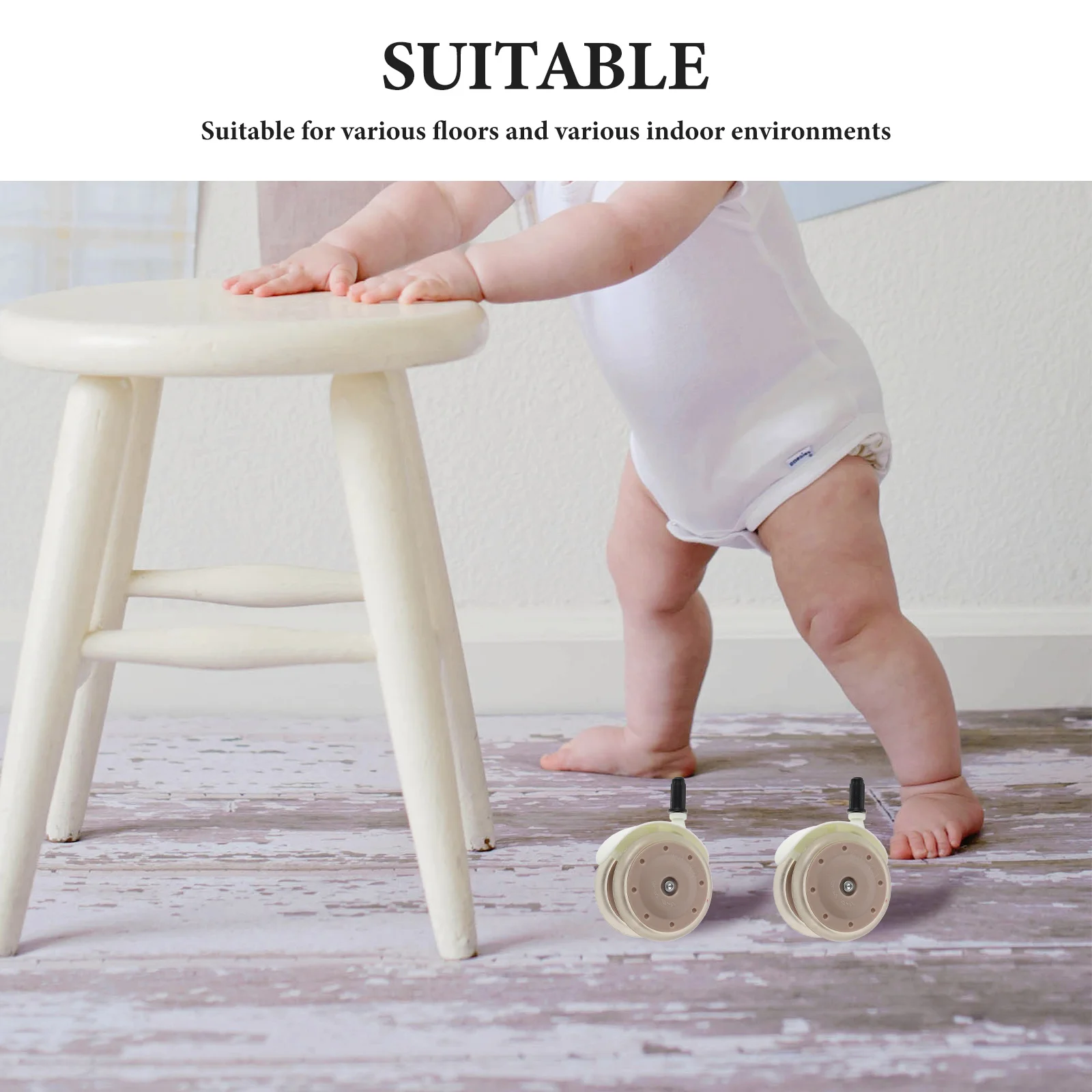 4 قطعة عجلات مشاية للأطفال استبدال عجلة دوارة متينة لعربة عربة عربة عربة النقل السلس المتداول على بلاط الخشب الصلب