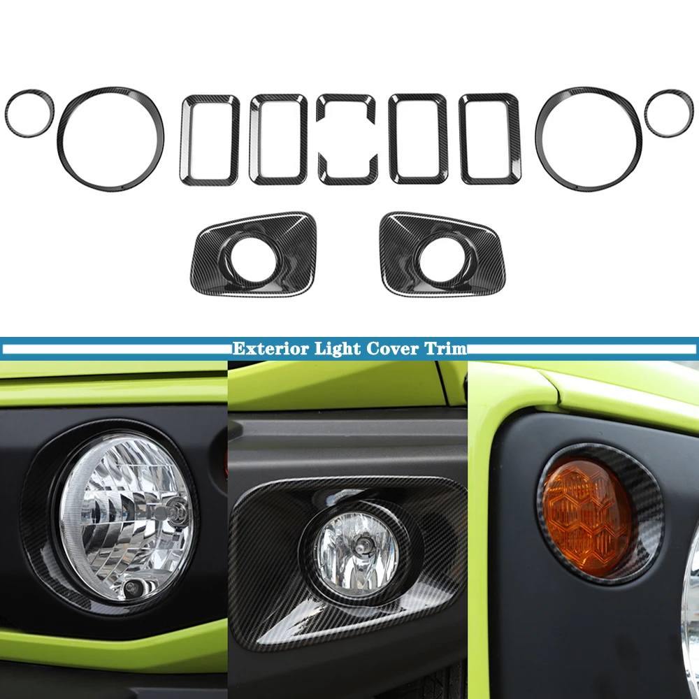 Car Front Grill Insert Grille Cover Headlight Fog Light Turn Signal LED Exterior Trim for Suzuki Jimny 2019 2018 2019 2022 2023