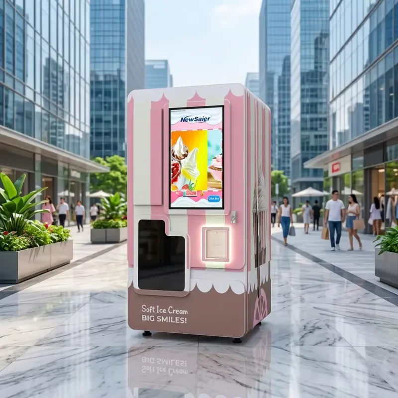 Wholesale 24H Commercial Soft Ice Cream Robot Vending Machine Unmanned Business Equipment