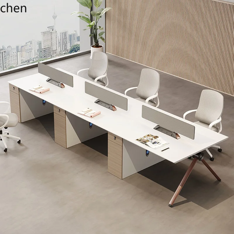 YFY  Staff Desk Office Desk and Chair Set Simple Modern Partition 4/6 Double Staff Position Computer Desk Card Seat