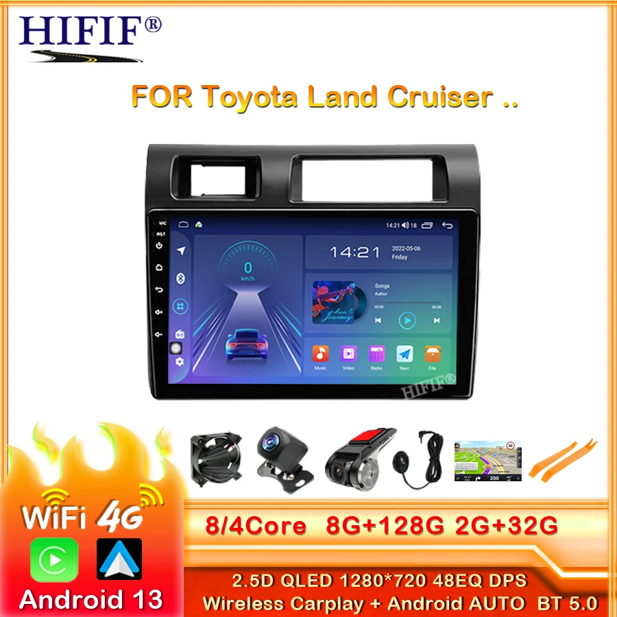 

Android 13 для Toyota Land Cruiser LC 70 серии 2007-2020, автомобильное радио, мультимедийный видеоплеер, навигация, стерео, GPS, Carplay, авто