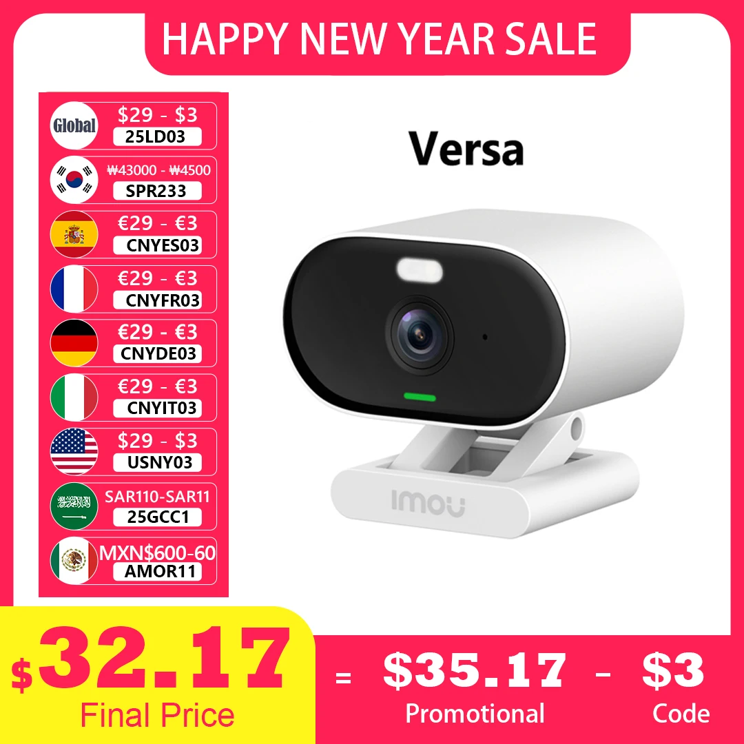 IMOU Versa Indoor Outdoor Security Camera Wi-Fi IP Security Surveillance Colorful Night Vision Baby Monitor Two-way Talk IP65